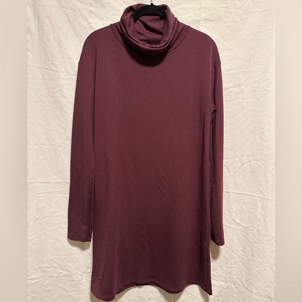 bp. Long Sleeve Turtleneck Dress in Deep Plum Size M